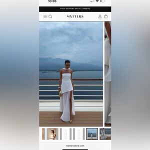 Matters Store Monaco White Strapless Dress with Scarf